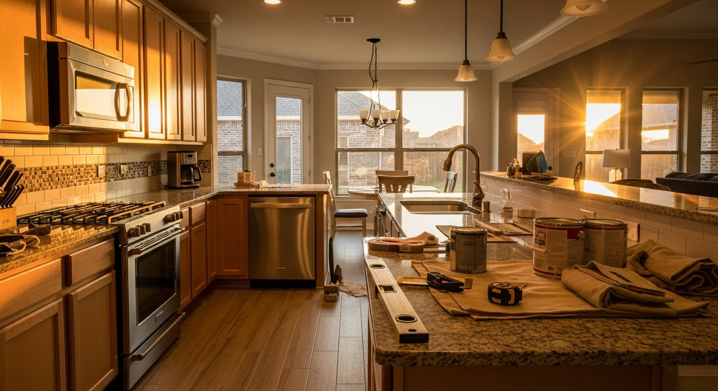 General contractor team working on residential home construction project