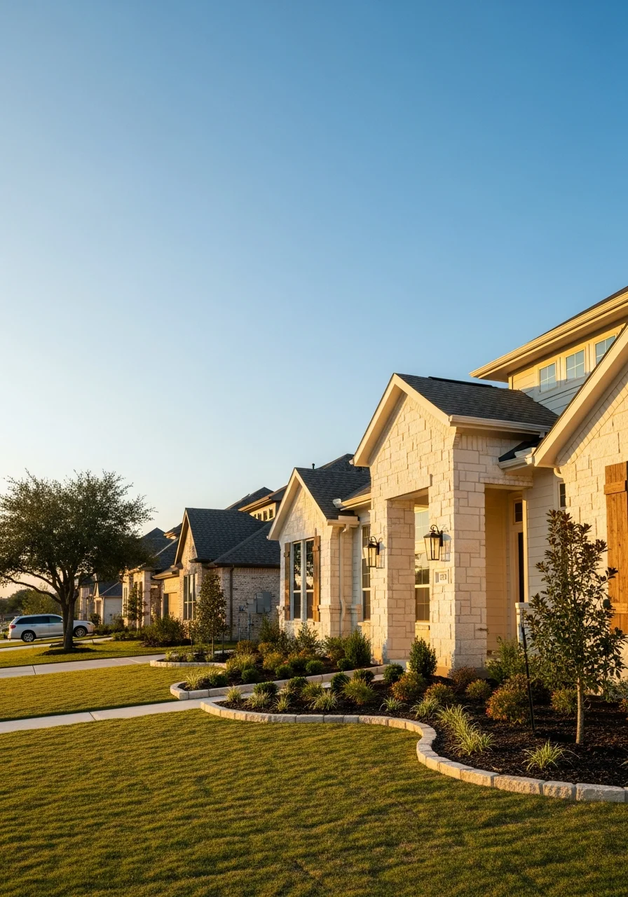 Modern home exterior in Sienna Plantation with landscaping and architectural details typical of the community